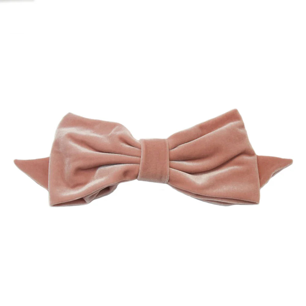 RW Alexandra - Dusky Pink Velvet Bow - Clip B