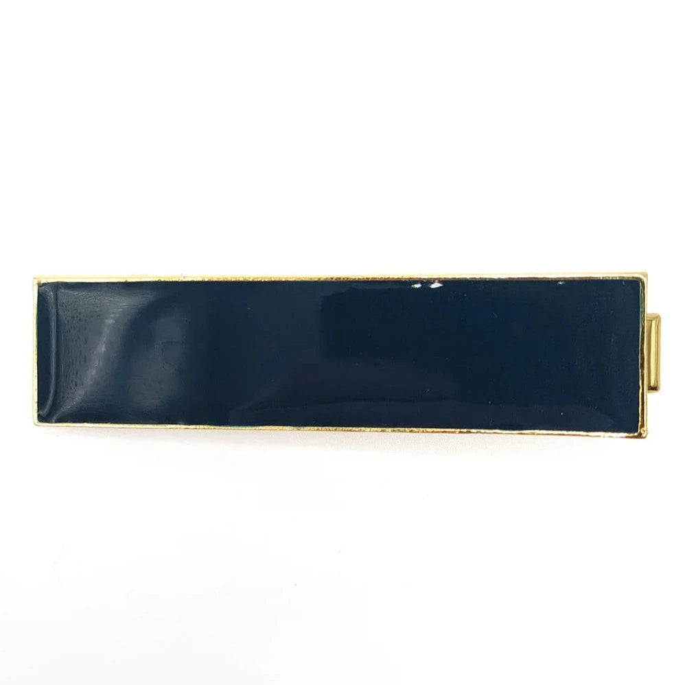 Adelaide - Navy Rectangle Enamel Crocodile Clip