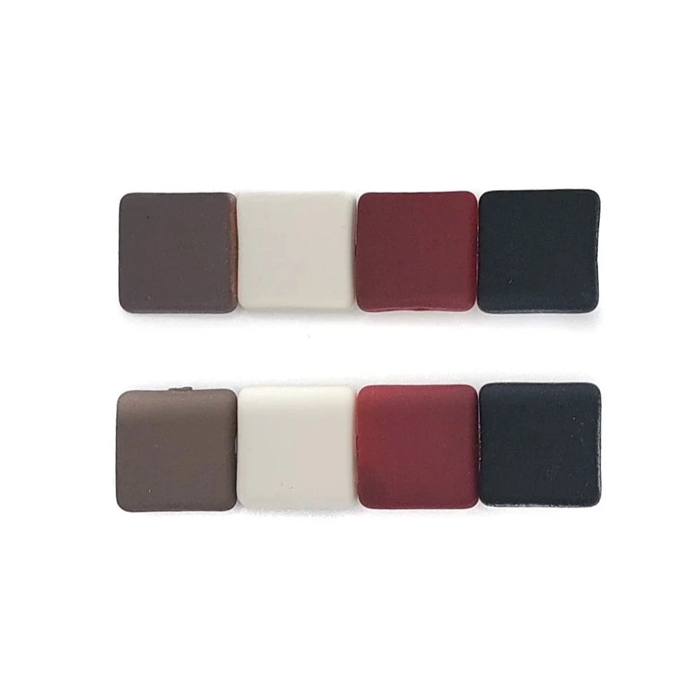 Ruby Willow Evania - Taupe, Cream, Wine & Black Acrylic Square Crocodile Clips