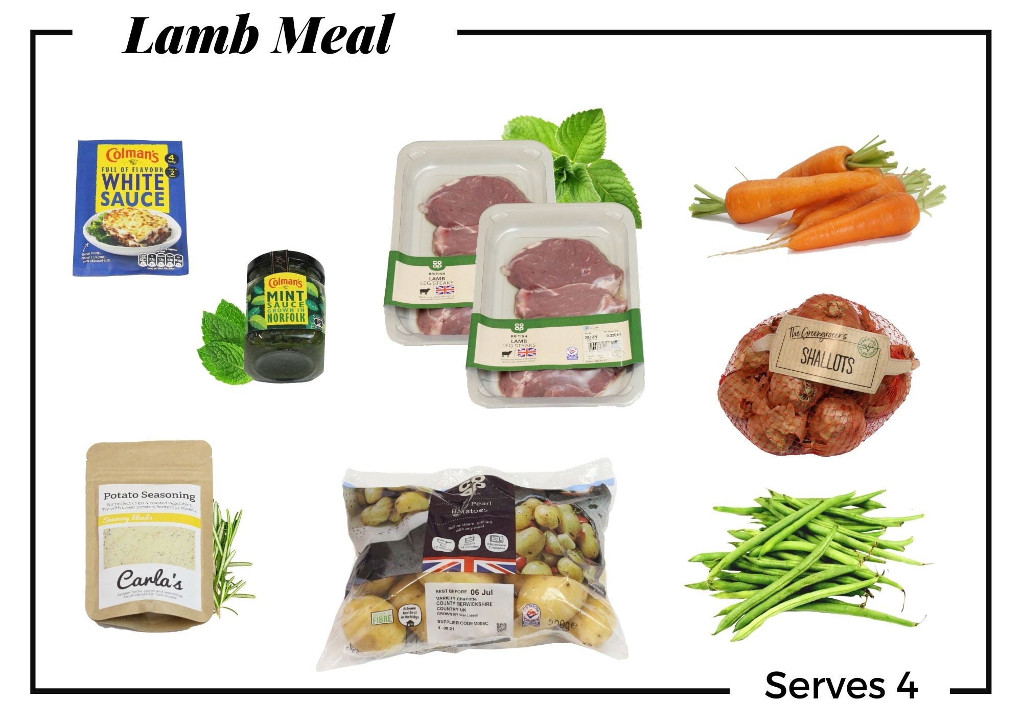 Lamb Steak Meal Kit sereves 4 BEL22