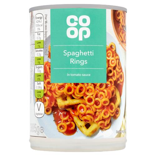 Co Op Spaghetti Rings 385g