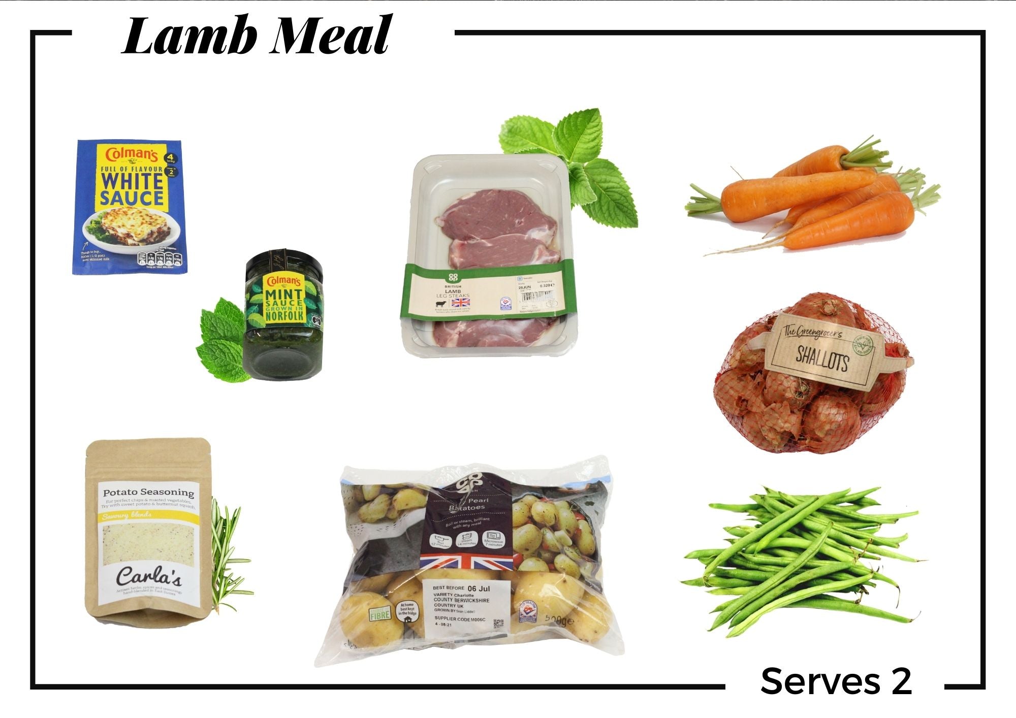 Lamb Steak Meal Kit serves 2 BEL22